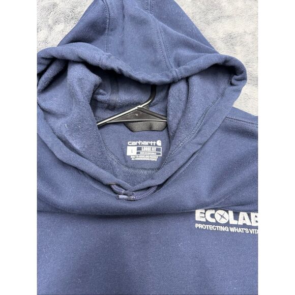 New Navy Blue Carhartt Men’s Large Loose Fir Hoodie! - Picture 2 of 2